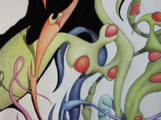 the paint, zoomed in