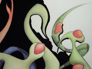 the paint, zoomed in